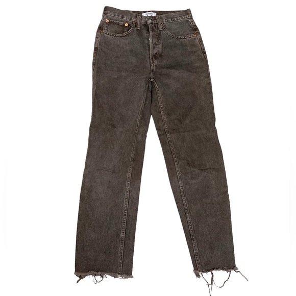 RE/DONE 70s stove pipe High Rise Denim Jeans Women’s size 24 in Washed Chocolate - Picture 2 of 8